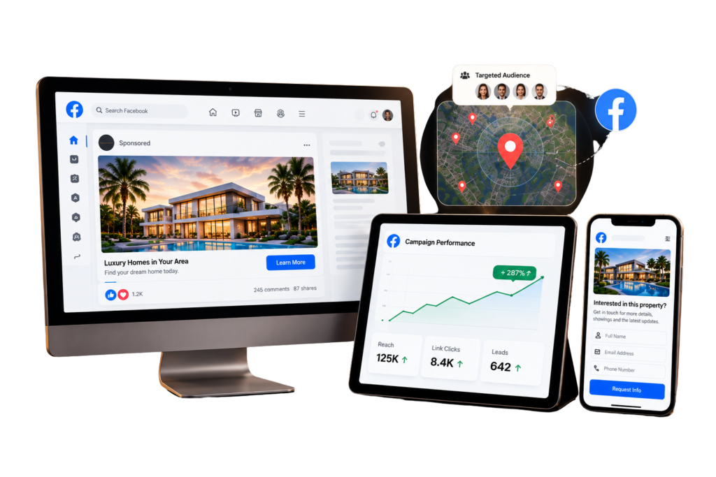 "Facebook real estate lead ads campaign strategy for realtors"